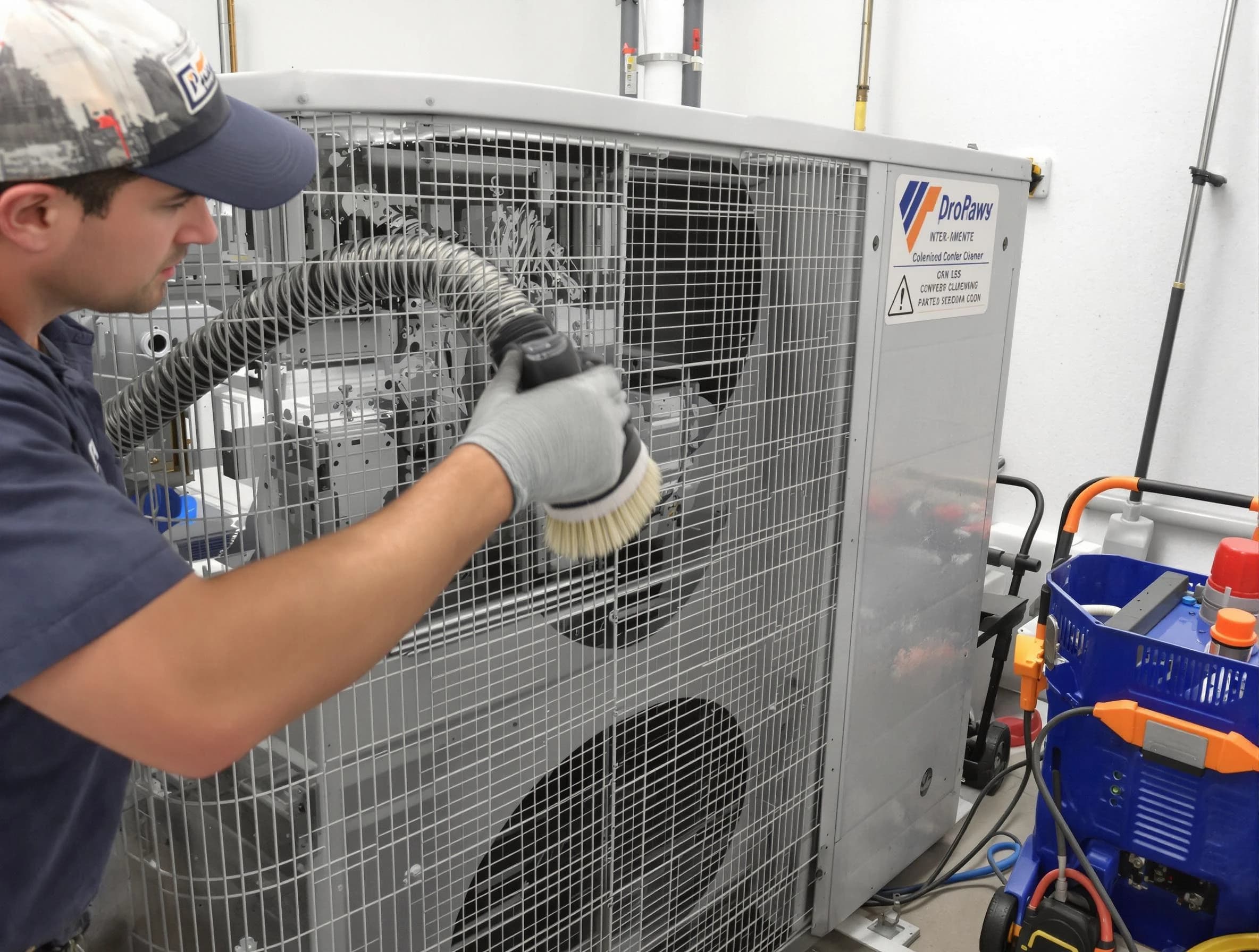 Plymouth Air Duct Cleaning specialist performing precision AC coil cleaning for improved system performance in Plymouth