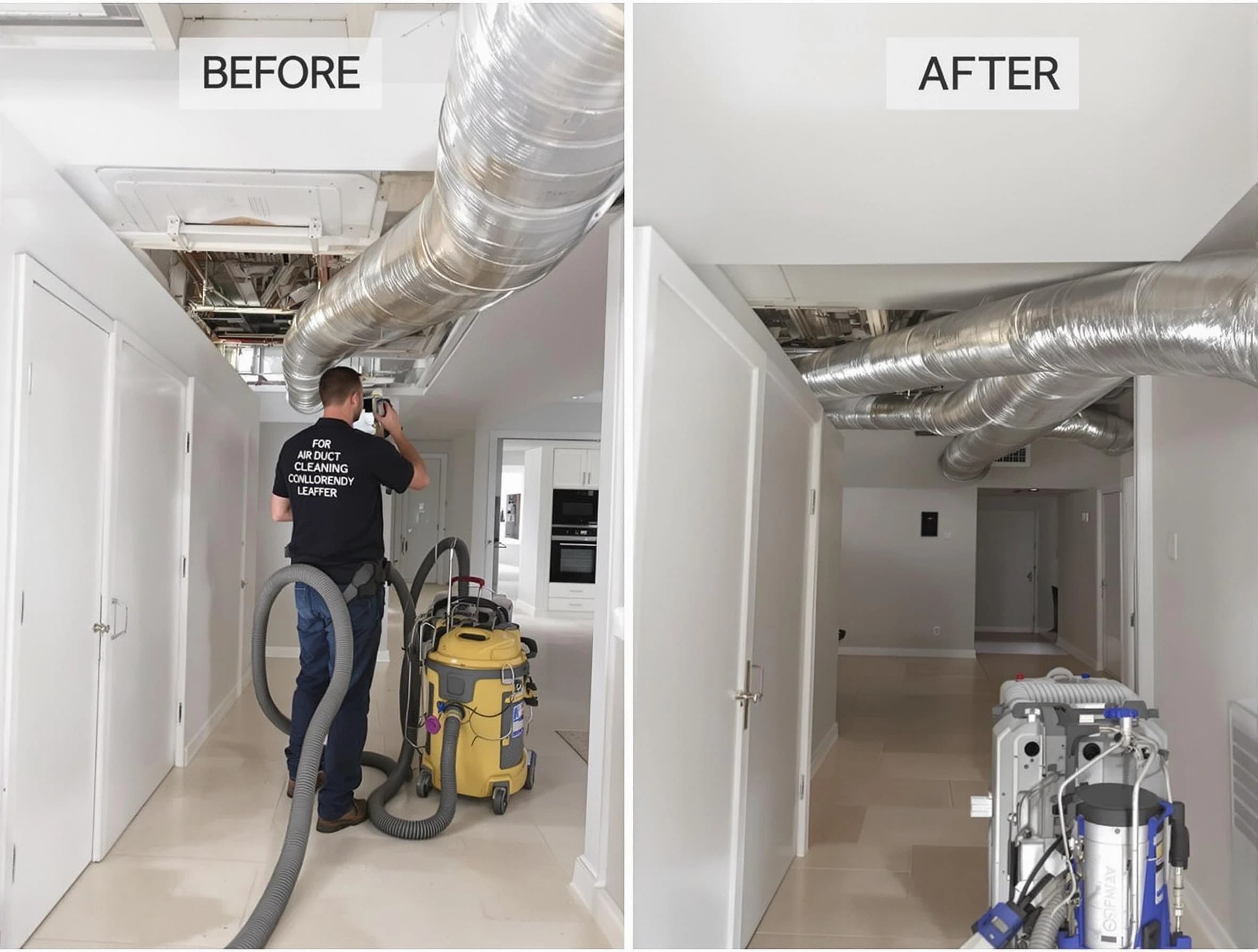 Plymouth Air Duct Cleaning professional performing thorough air duct cleaning in Plymouth