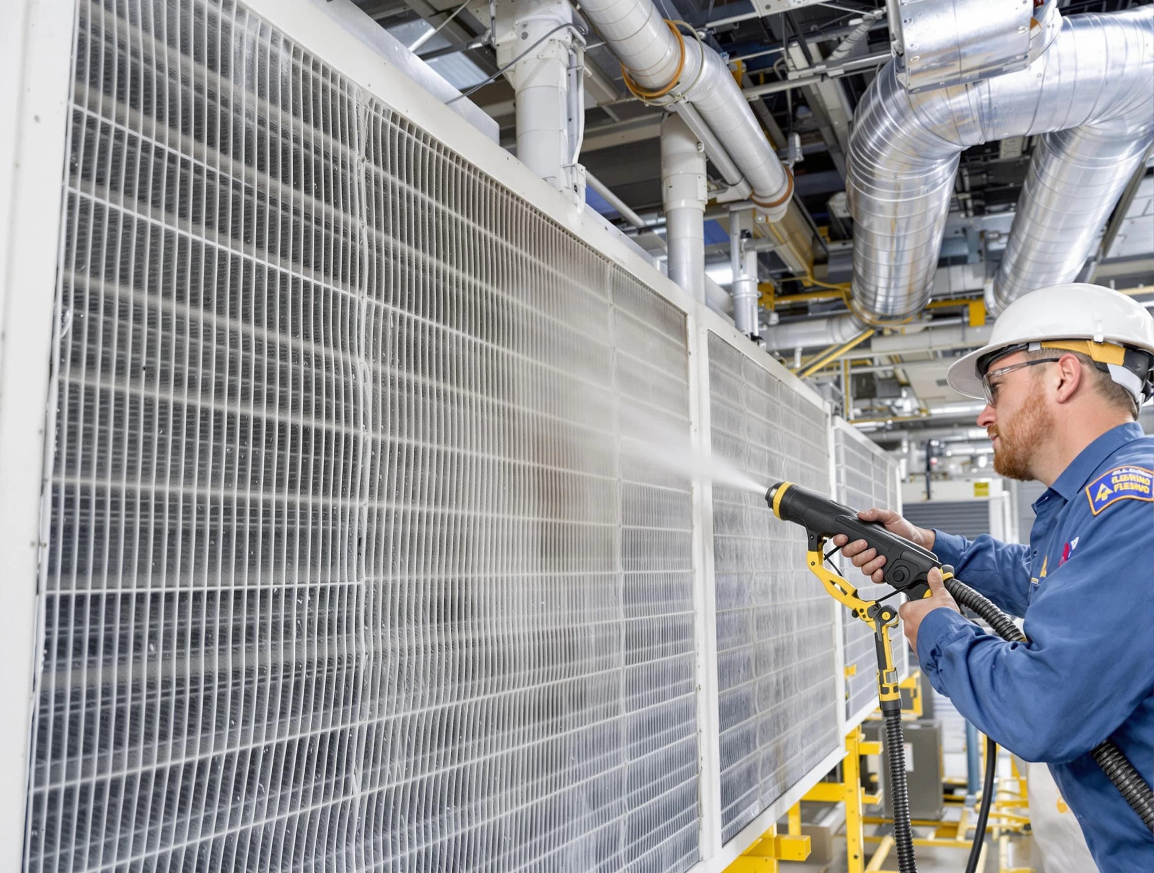 Professional commercial coil cleaning by Plymouth Air Duct Cleaning in Plymouth