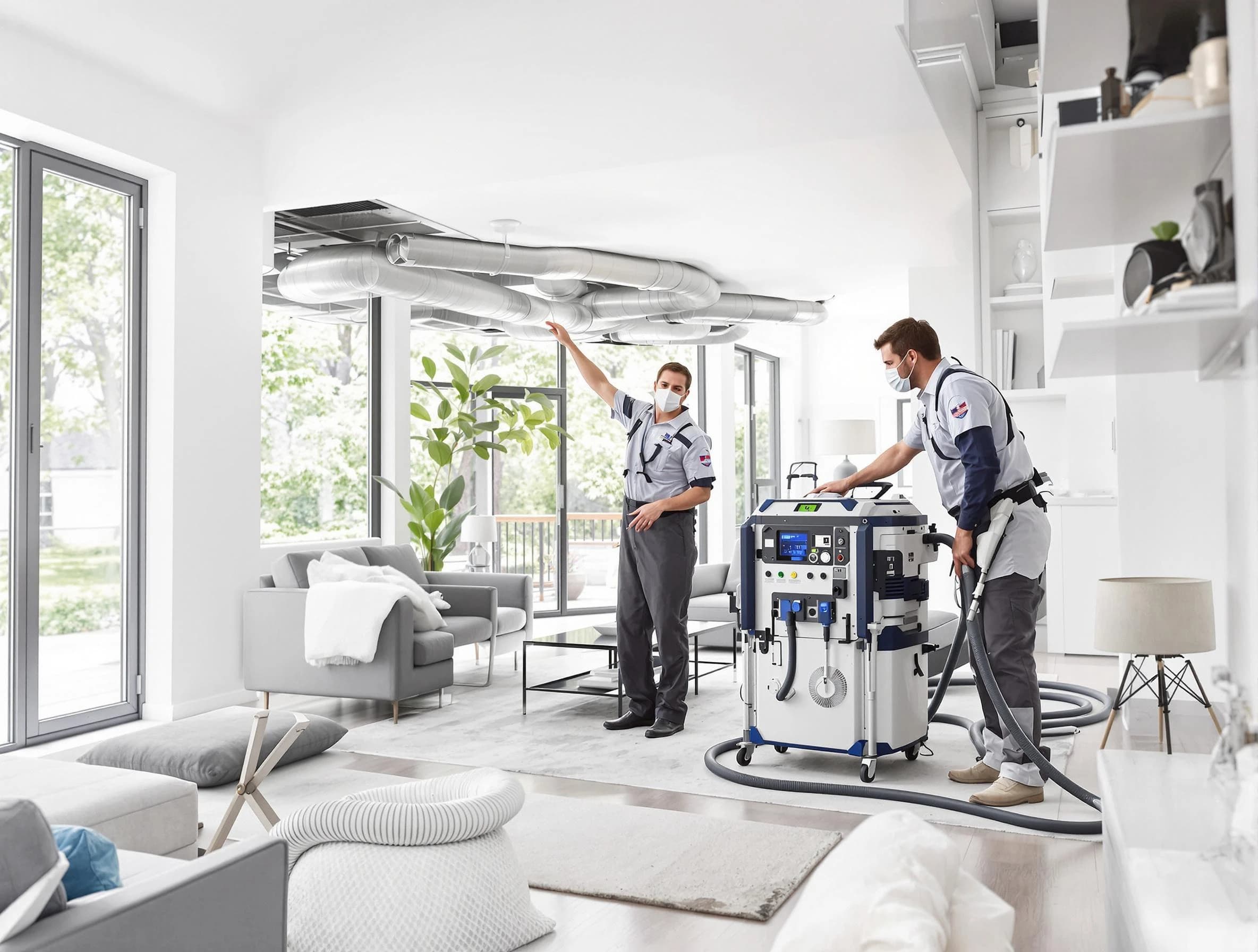 Plymouth Air Duct Cleaning professional conducting pure air duct cleaning with state-of-the-art equipment in Plymouth