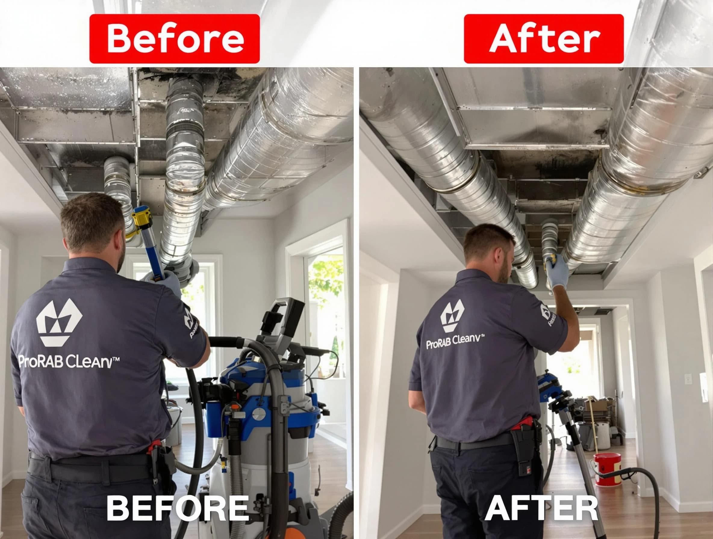 Plymouth Air Duct Cleaning expert performing thorough residential duct cleaning in a Plymouth home