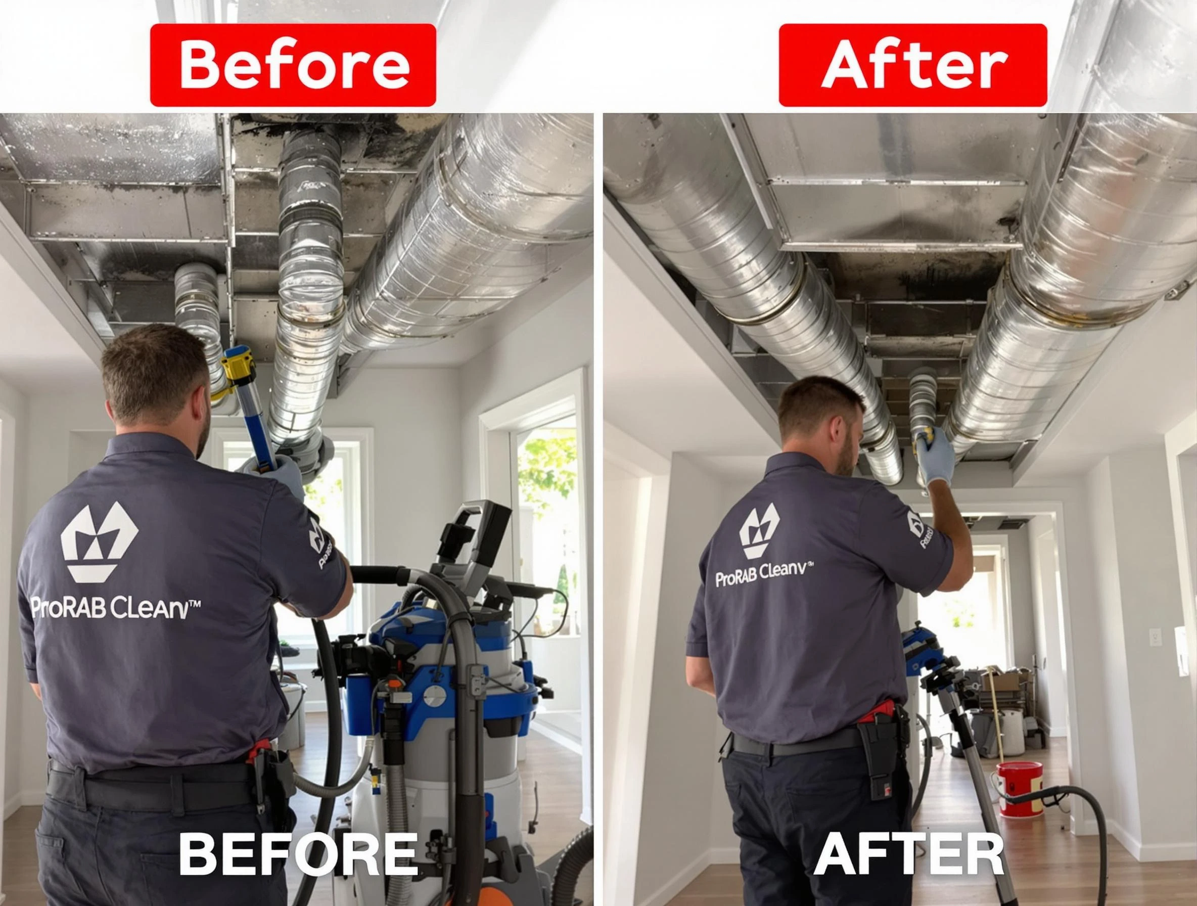 Plymouth Air Duct Cleaning expert performing thorough residential duct cleaning in a Plymouth home